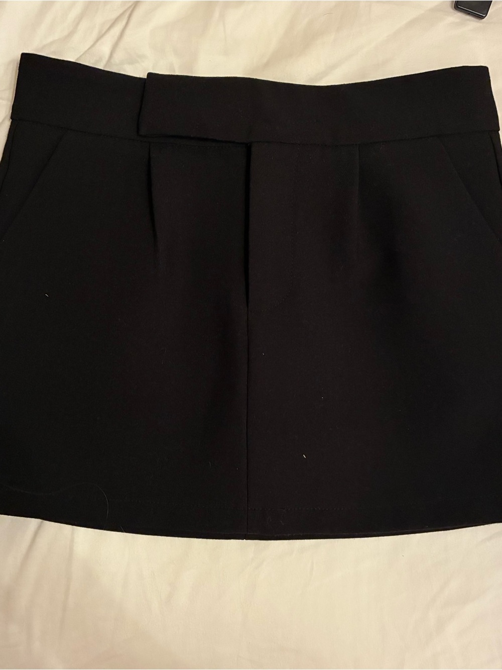Women's Black Mini Skirt with Structured Waistband